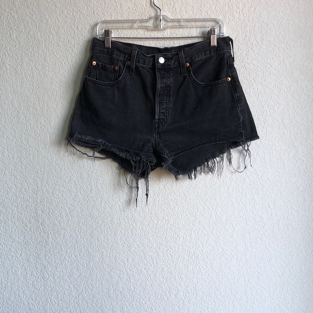 Levi’s Womens 501 Jean Shorts Button Fly Black 100% cotton